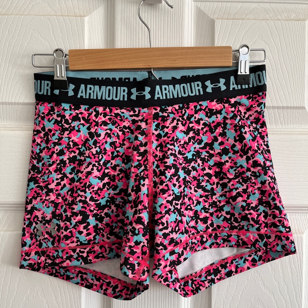 Multi color, pink and blue, mid-rise shorty.